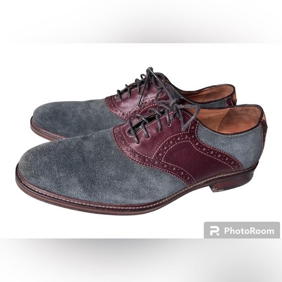 Johnson & Murphy Warner Saddle Dark Gray Suede/Mahogany Lace-up Oxford Nubuck 10 main image 6
